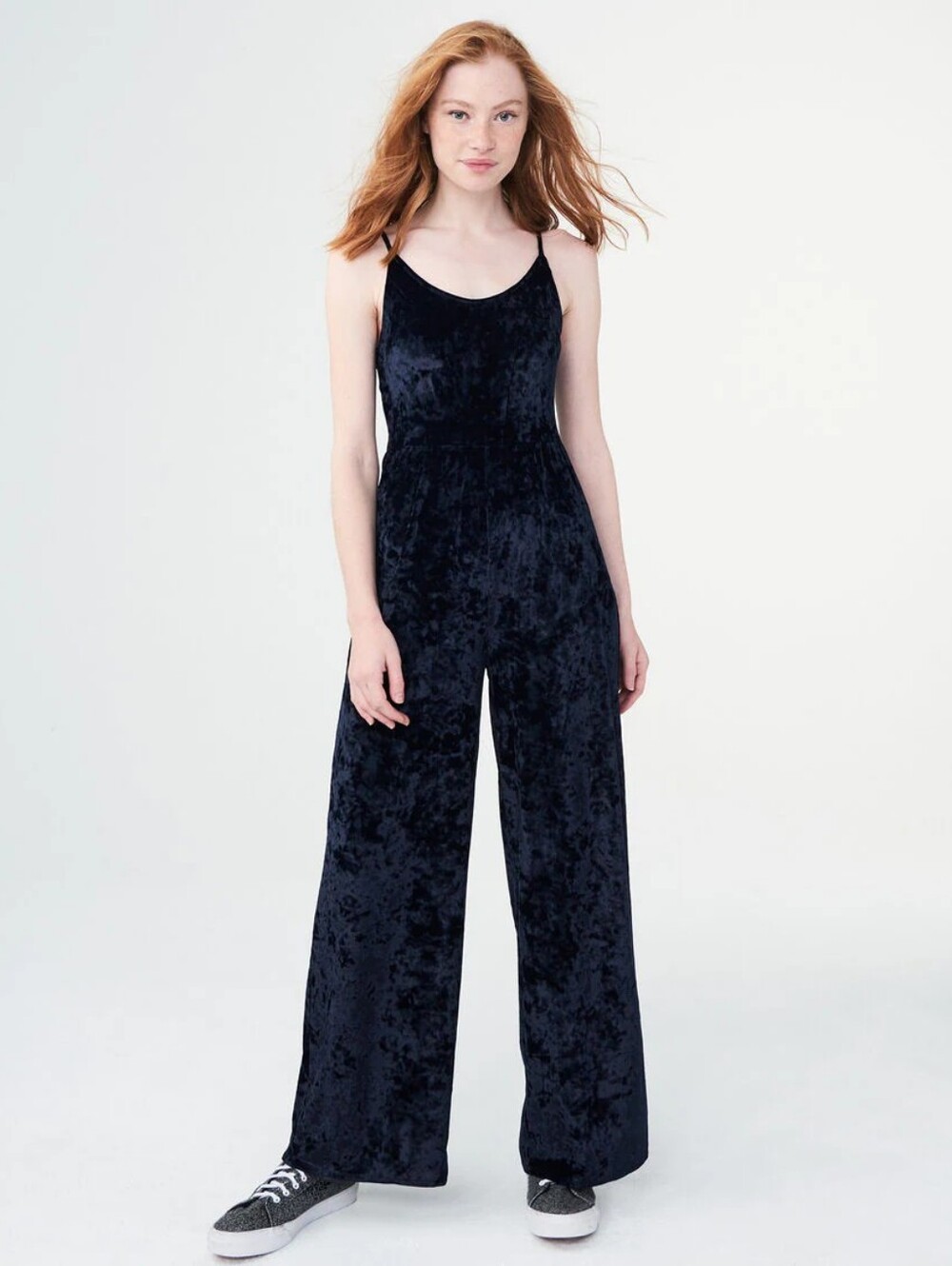 Aeropostale Navy Blue Velvet Jumpsuit Romper